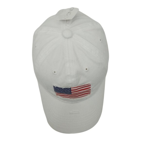 USA Flag Patch Distressed Tuck Strap Adjustable Cap Trucker Baseball Hat Icing - Picture 6 of 13